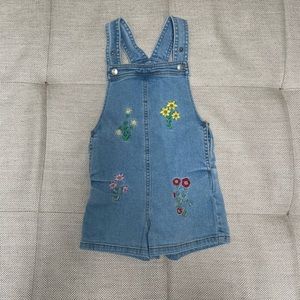 Stella McCartney Kids flower embroidered overall shorts